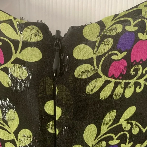 Anna Sui Floral Patchwork Mini Dress - Green and Pink - Picture 12 of 13